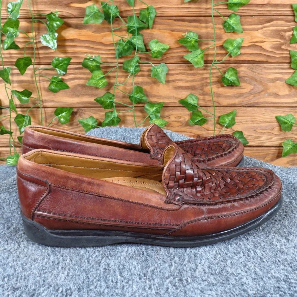 Dockers 90-7387 Mens‎ Woven Leather Loafers Size 9 Business Brown Slip On Shoes